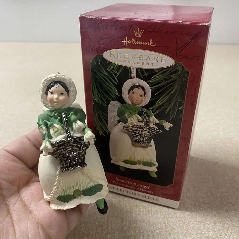 Hallmark Keepsake Ornament Snowdrop Angel Holding Basket The Language of Flowers